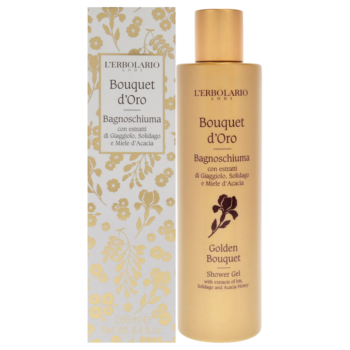 LErbolario Shower Gel - Golden Bouquet Unisex Body Washes 8.4 FL OZ | 250 ML