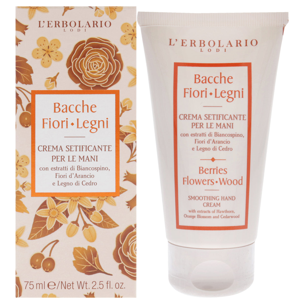 LErbolario Smoothing Hand Cream - Berries Flowers Wood Unisex Hand Creams & Lotions 2.5 OZ | 75 G
