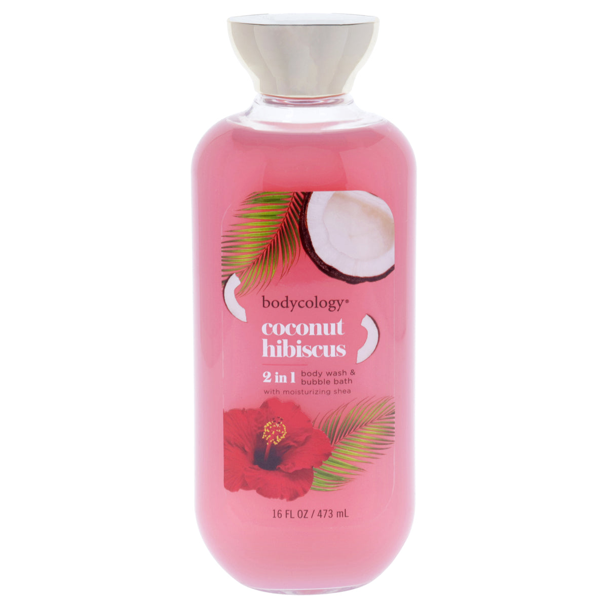Bodycology 2 in 1 Body Wash and Bubble Bath - Coconut Hibiscus Women's Body Washes 16 FL OZ | 473 ML