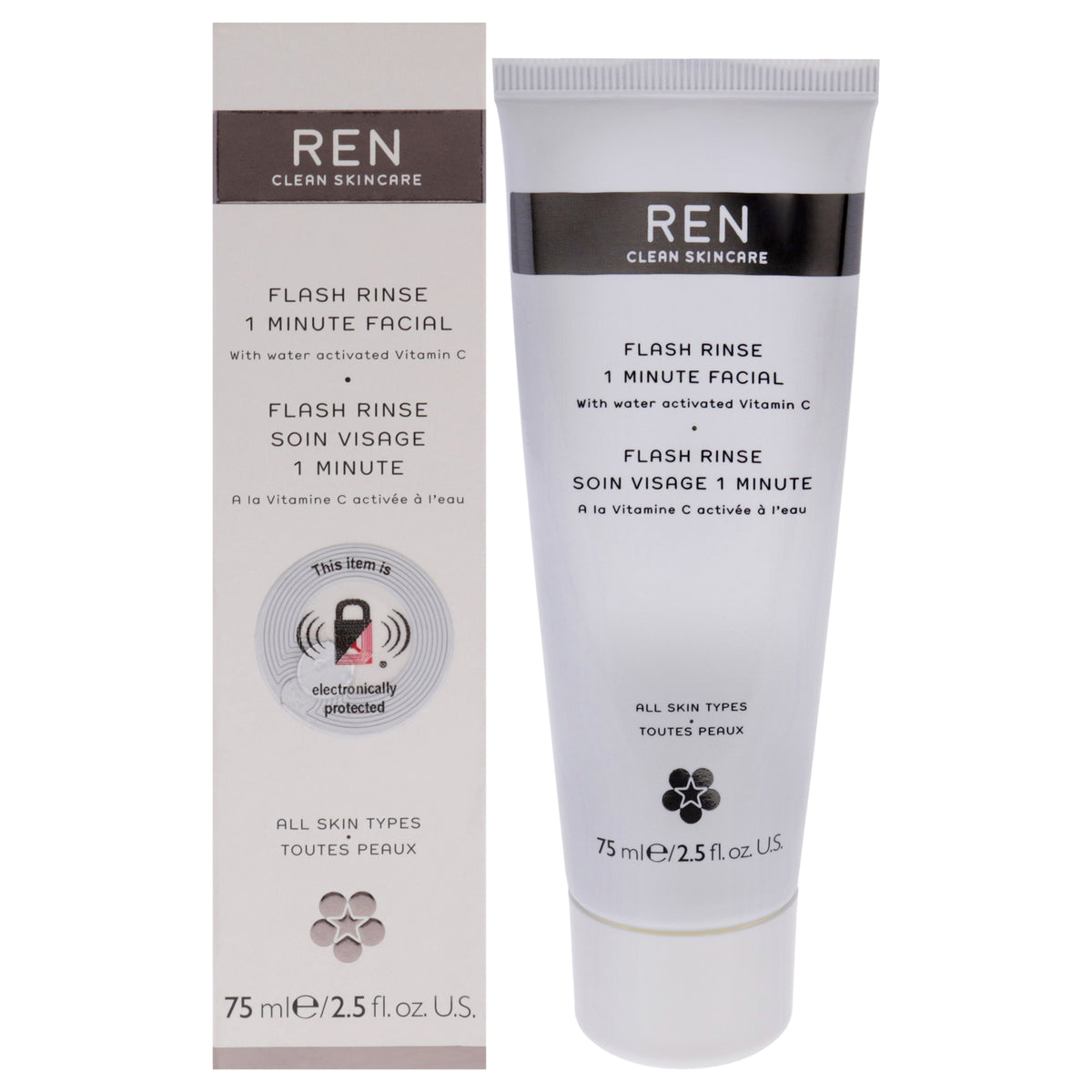 REN Flash Rinse 1 Minute Facial Unisex Skin Care Testers Tester 2.5 FL OZ | 75 ML