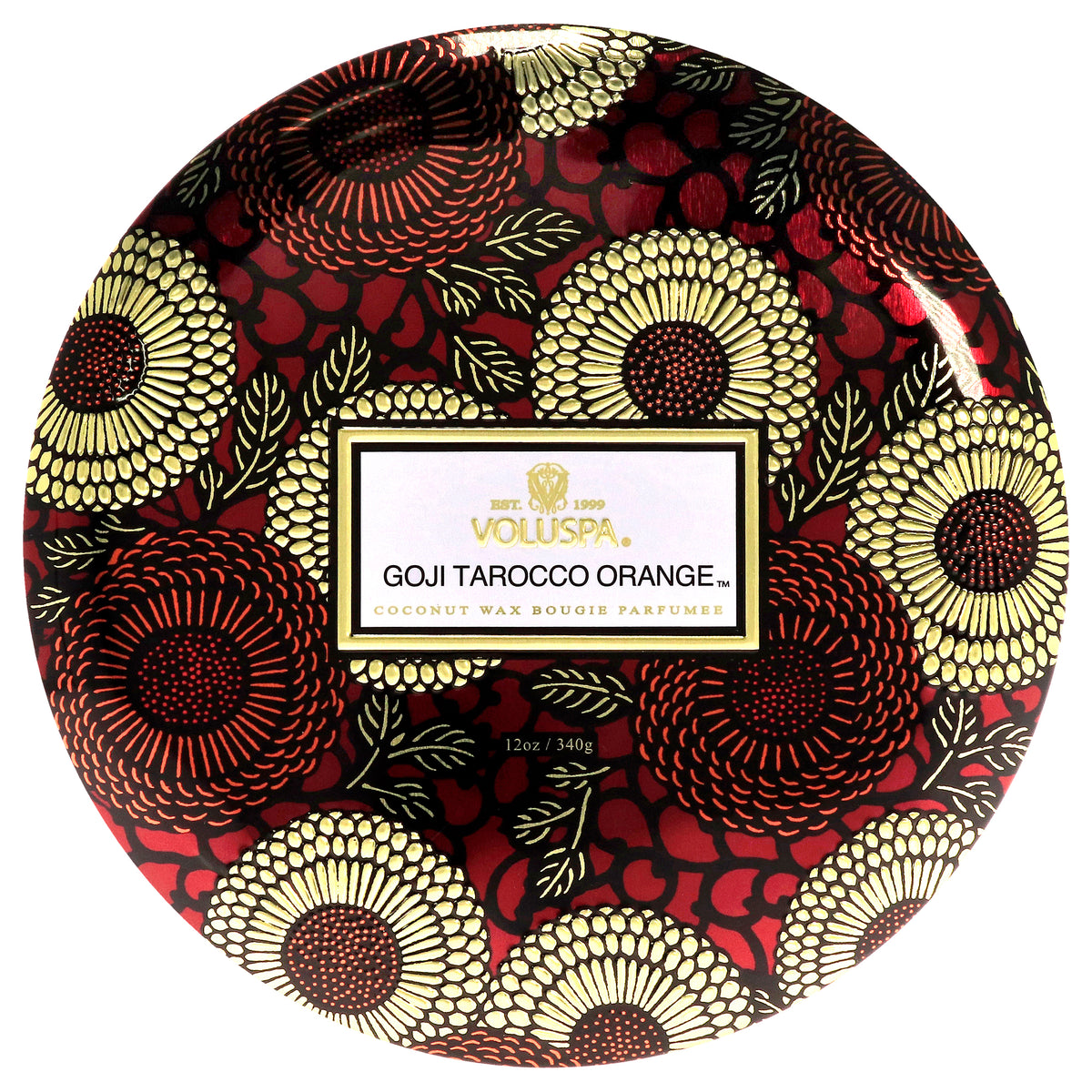 Voluspa Japonica Collection Goji Tarocco Orange 3 Wick Tin Candle Unisex Candles 12 OZ | 340 G