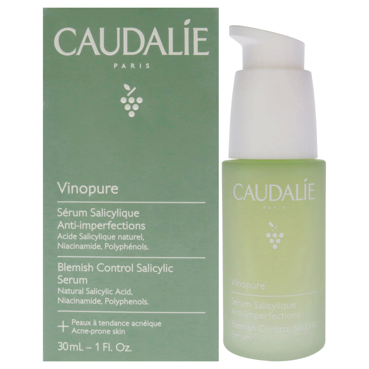 Caudalie Vinopure Natural Salicylic Acid Pore Minimizing Serum Unisex Skin Care Testers Tester 1 FL OZ | 30 ML