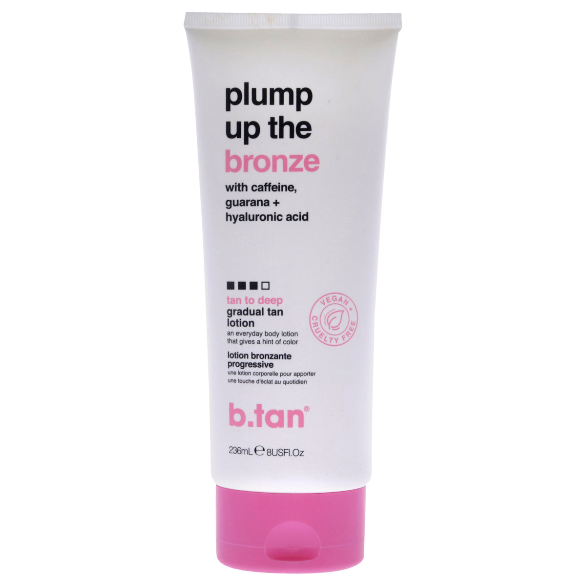 B.Tan Plump Up The Bronze Gradual Tan Lotion - Tan To Deep Unisex Self-Tanners 8 FL OZ | 236 ML