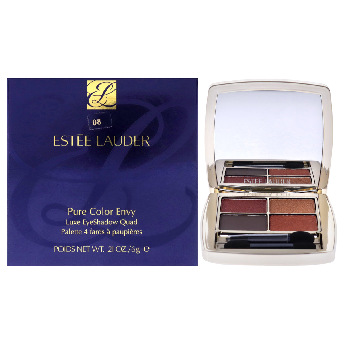 Estee Lauder Pure Color Envy Luxe Eyeshadow Quad - 08 Wild Earth Women's Eye Palettes & Kits 0.21 OZ | 6 G
