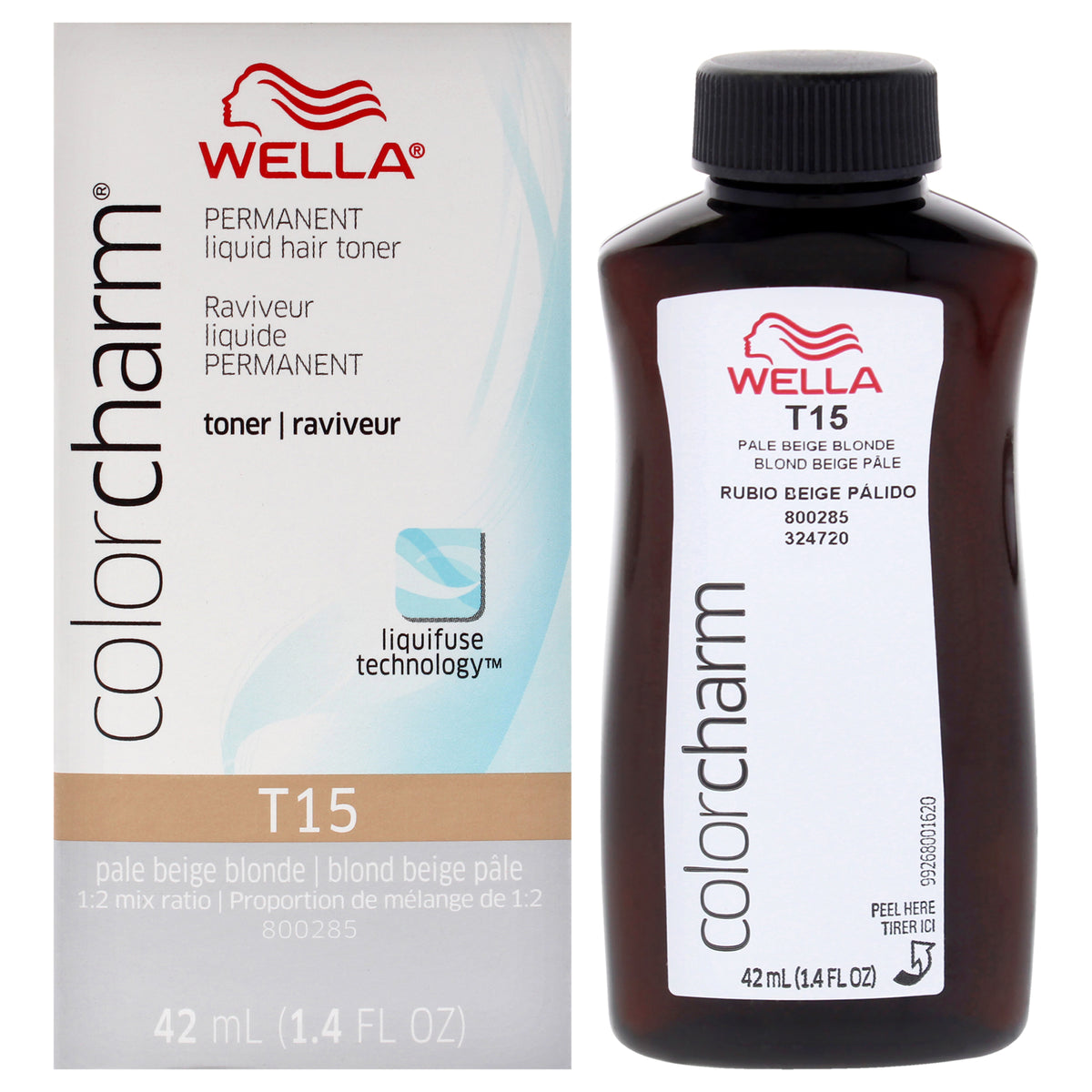 Wella Color Charm Permanent Liquid Toner T15 Pale Beige Blonde Unisex Hair Care Testers Tester 1.4 FL OZ | 41 ML
