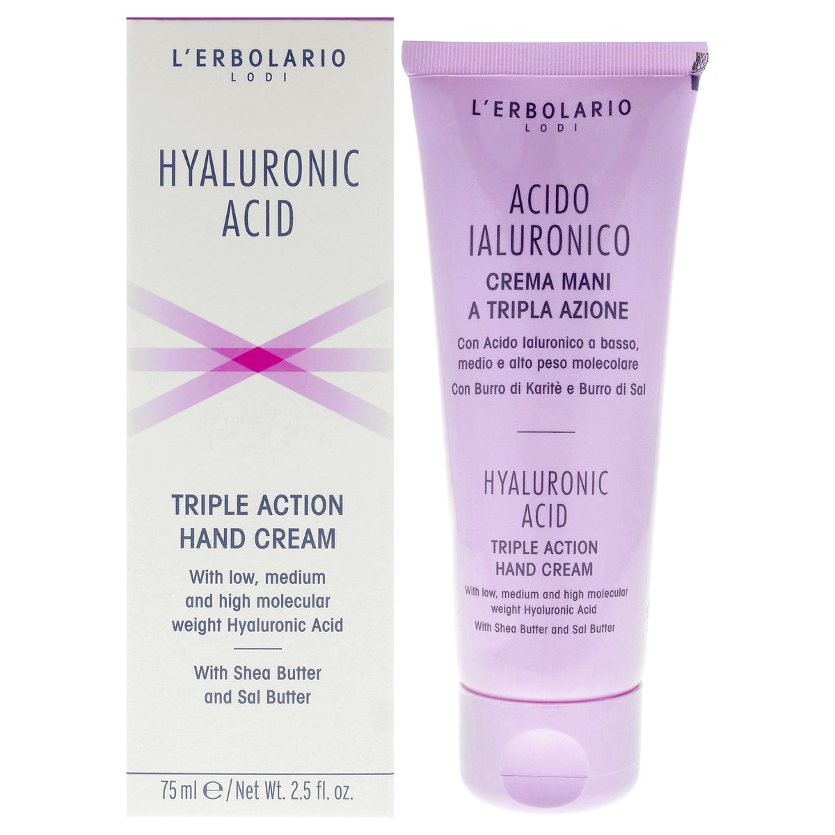 LErbolario Hyaluronic Acid Triple Action Hand Cream Unisex Hand Creams & Lotions 2.5 OZ | 75 ML