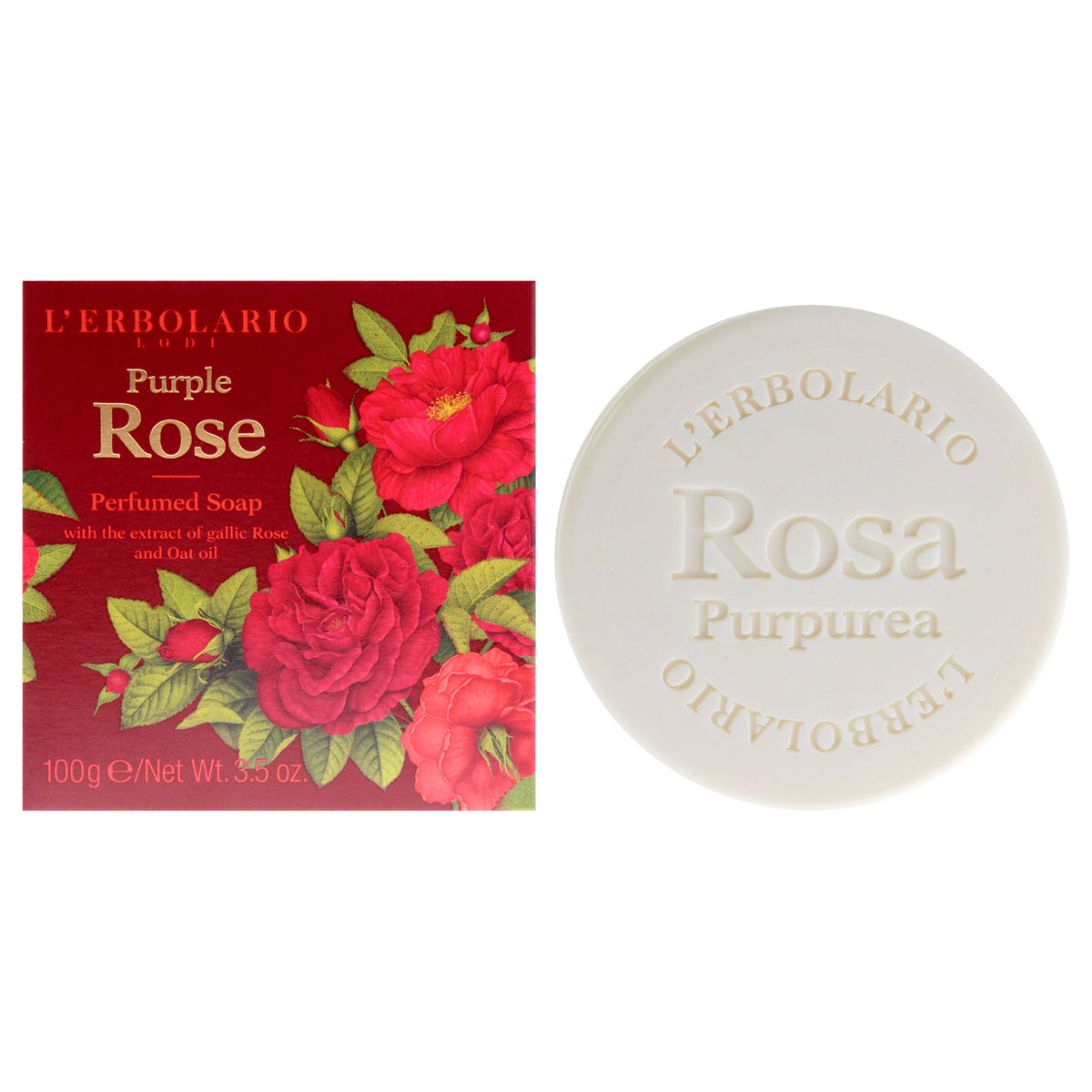 LErbolario Perfumed Soap Purple Rose Unisex Body Soaps 3.5 OZ | 100 G