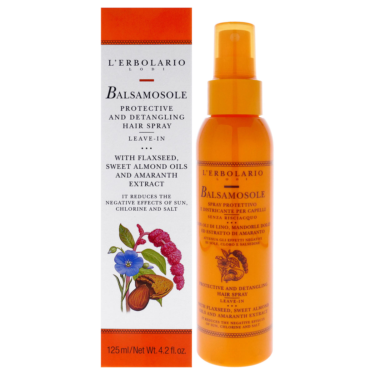 L'Erbolario Balsamosole Protective and Detangling Hair Spray Leave-In Women's Hair Sprays 4.2 FL OZ | 124 ML