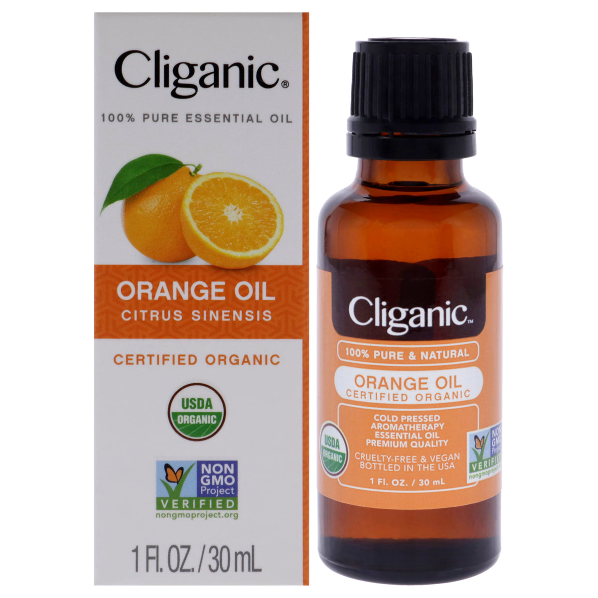 Cliganic Organic Orange Unisex Body Oils 1 FL OZ | 30 ML