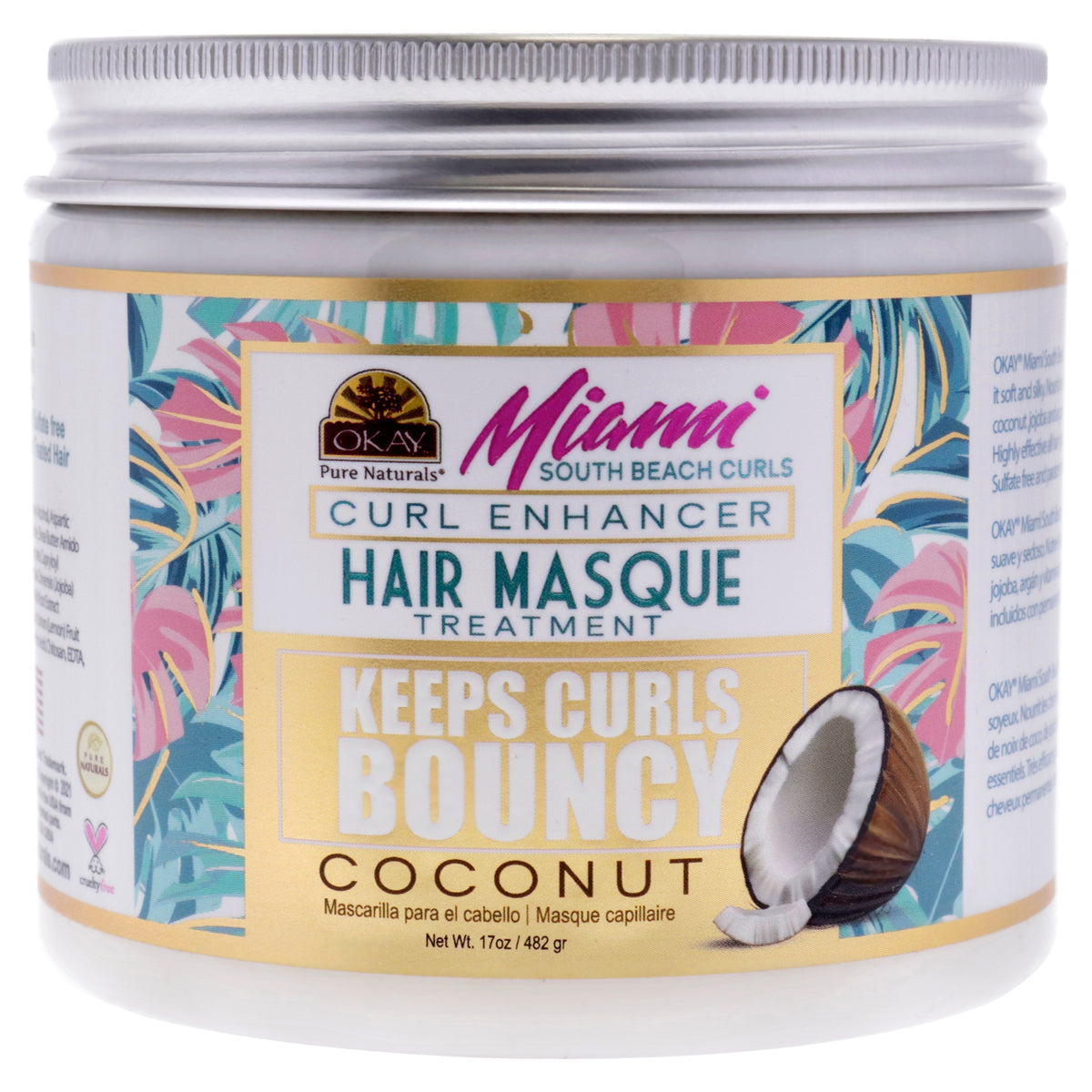 Okay Miami South Beach Curls Curl Enhancing Women's Hair Masks 17 OZ | 500 ML