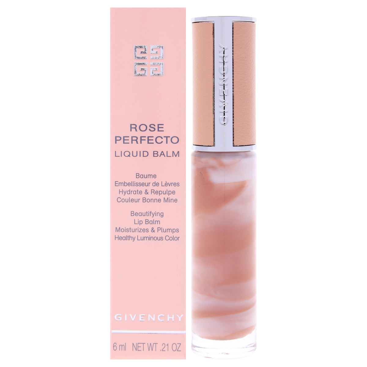 Givenchy Rose Perfecto Tinted Liquid Lip Balm 110 Milky Nude Women's Lip Balms & Moisturizers 0.21 FL OZ | 6 ML
