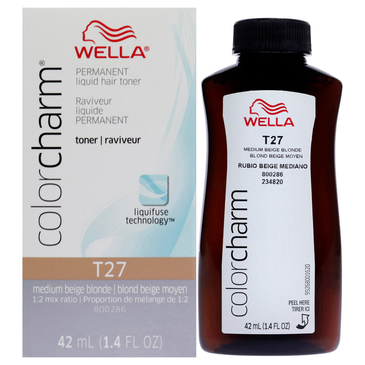 Wella Color Charm Permanent Liquid Toner T27 Medium Beige Blonde Women's Color Dye 1.4 FL OZ | 41 ML