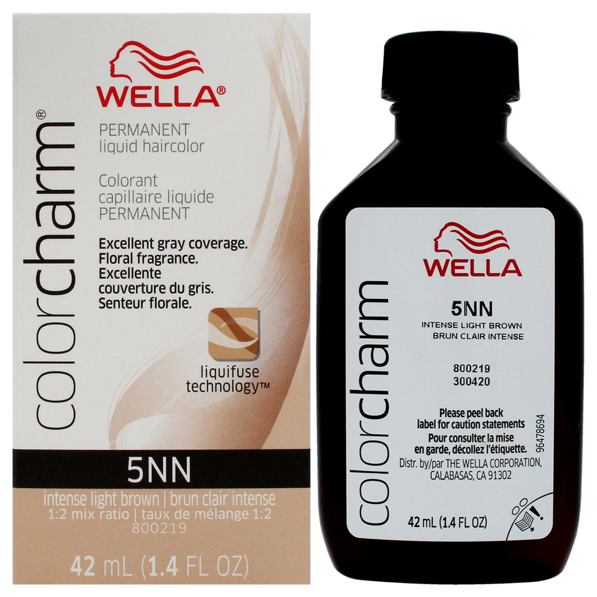 Wella Color Charm Permanent Liquid Hair Color 5NN Intense Light Brown Unisex Color Dye 1.42 FL OZ | 42 ML