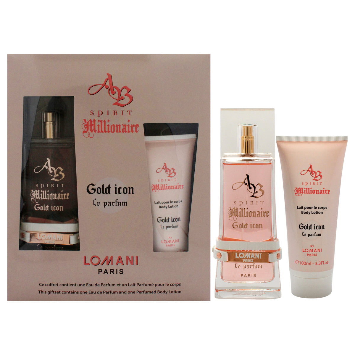 Lomani AB Spirit Millionaire Le Parfum Gold Icon Women's Personal Fragrance Sets 3.3 FL OZ | 100 ML