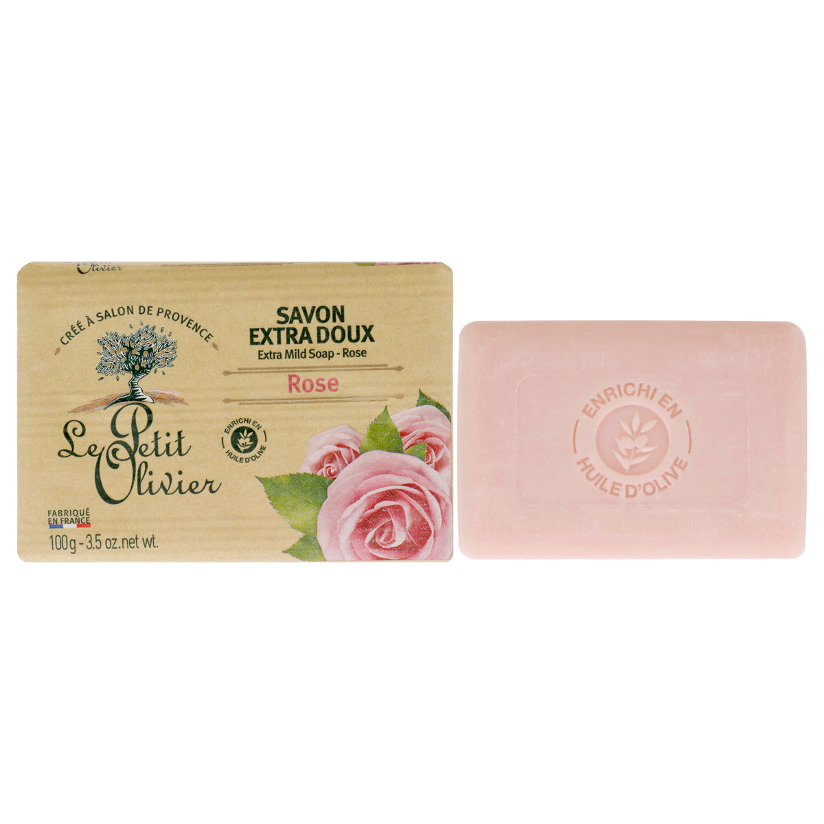 Le Petit Olivier Extra Mild Soap - Rose Unisex Body Soaps 3.5 OZ | 100 G