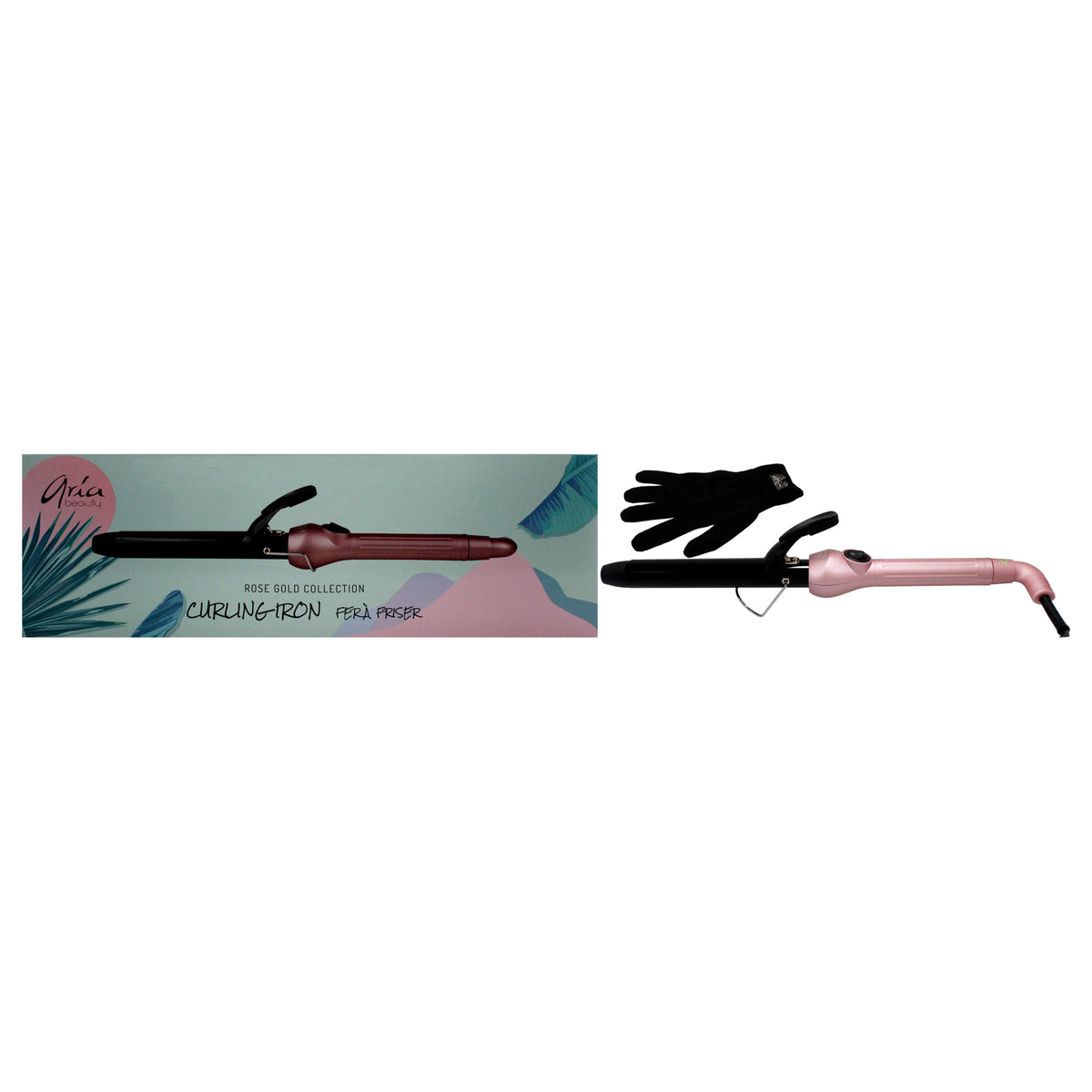 Aria Beauty Curling Iron - Rose Gold Women's Curling Tongs
