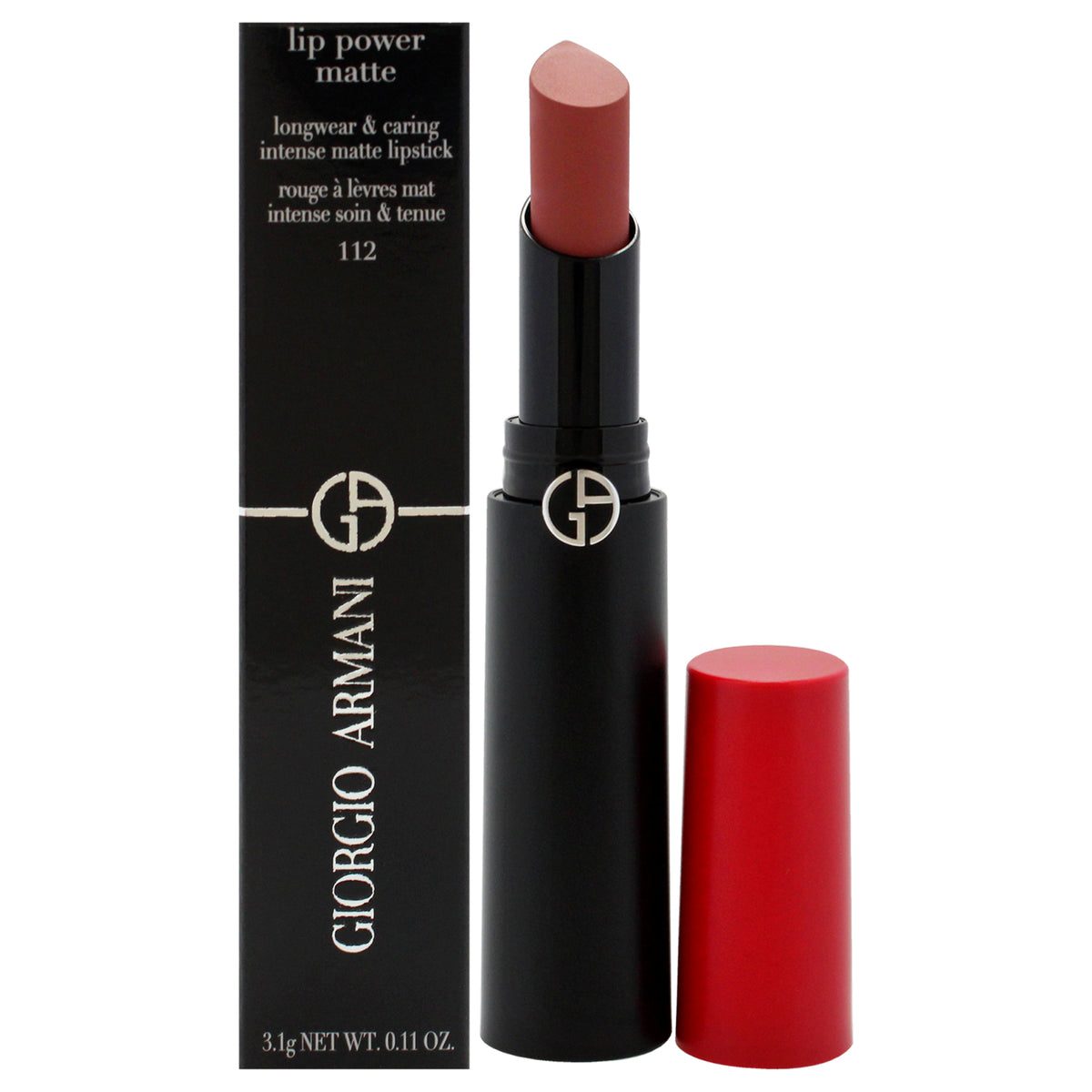 Giorgio Armani Lip Power Matte Longwear Lipstick - 112 Stylish Women's Lipstick 0.11 OZ | 3.1 ML