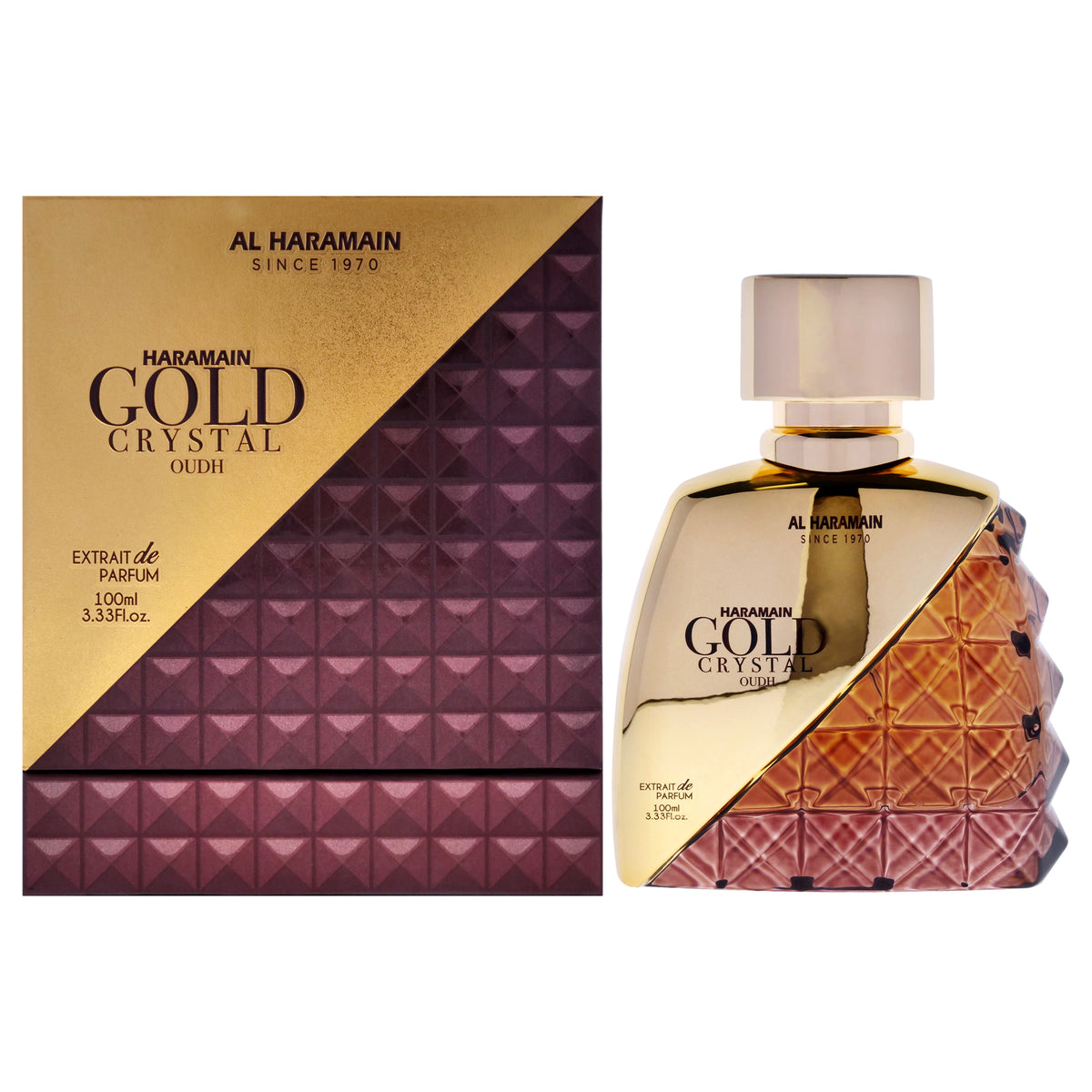 Al Haramain Gold Crystal - Oudh Unisex Extrait de Parfum 3.33 FL OZ | 100 ML