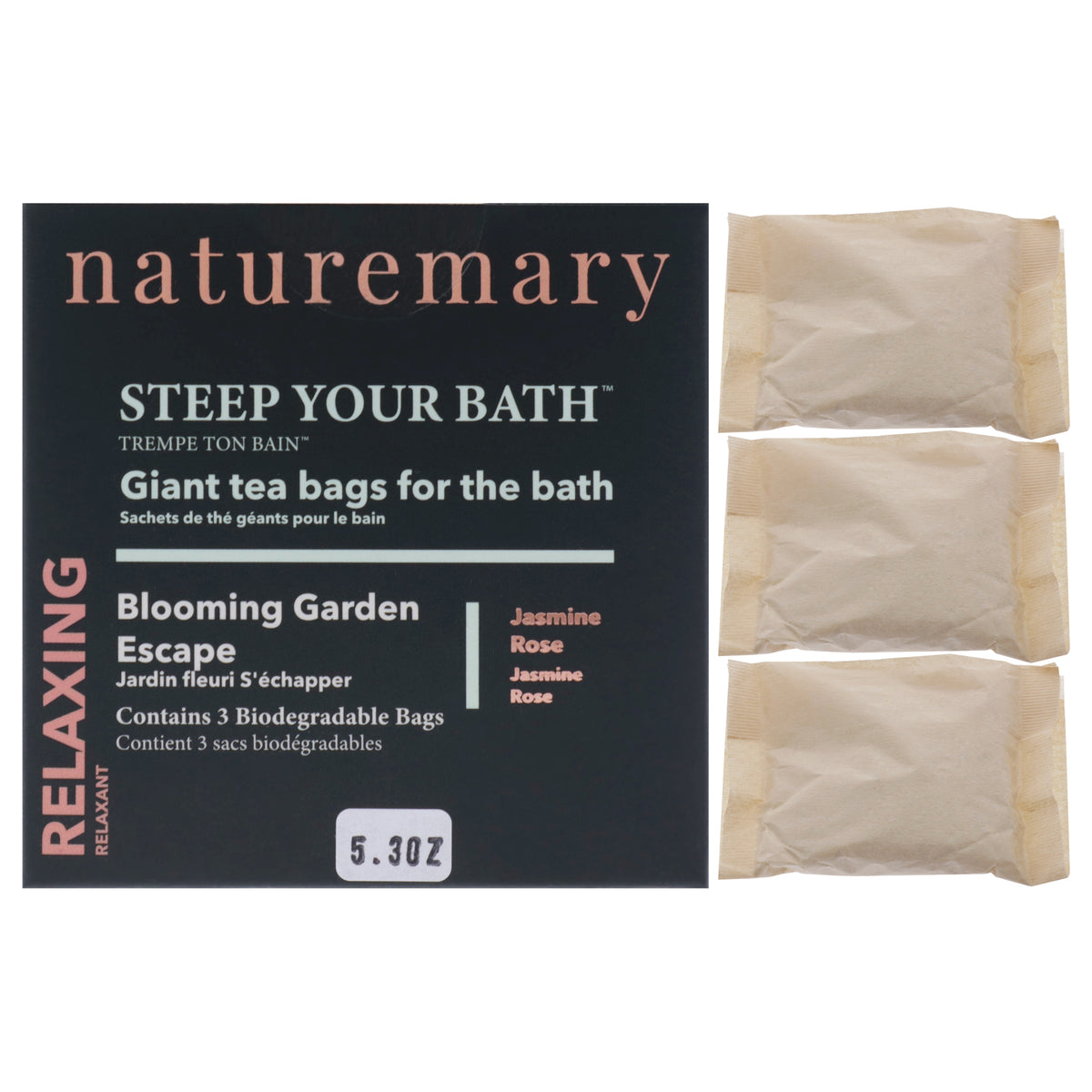 Naturemary Relaxing Steep Your Bath Blooming Garden Escape - Jasmine Rose Unisex Salts & Soaks 5.3 OZ | 150 G