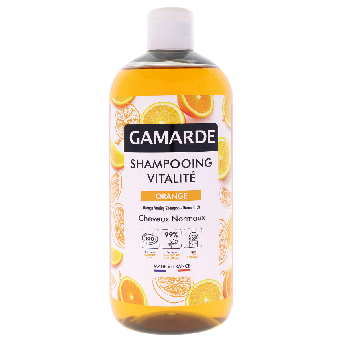 Gamarde Orange Vitality Shampoo for Normal Hair Unisex Shampoos 16.9 FL OZ | 500 ML