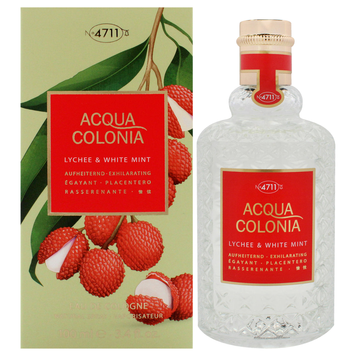 Muelhens 4711 Acqua Colonia Lychee and White Mint Unisex Cologne 3.4 FL OZ | 100 ML
