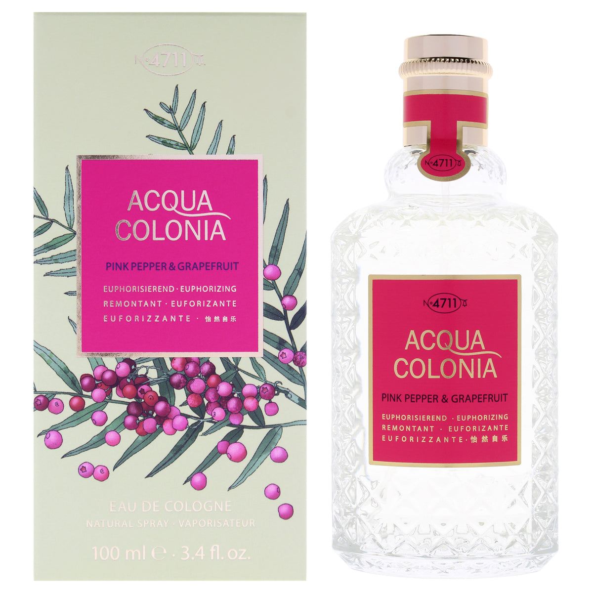 Muelhens 4711 Acqua Colonia Pink Pepper and Grapefruit Unisex Cologne 3.4 FL OZ | 100 ML