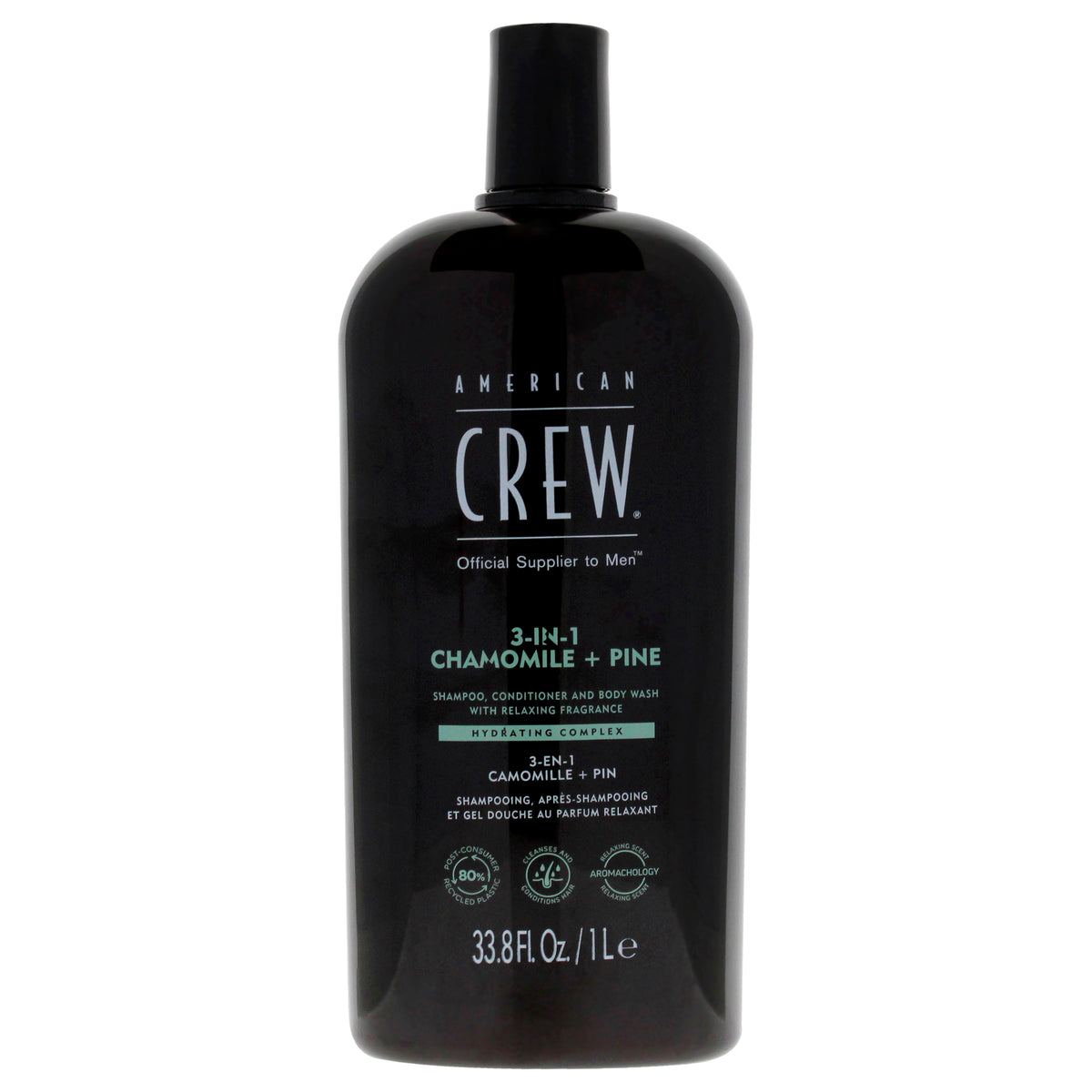 American Crew 3-In-1 Chamoline Plus Pine Men's 3-in-1 Shampoo, Conditioner & Body Wash 33.8 FL OZ | 1000 ML