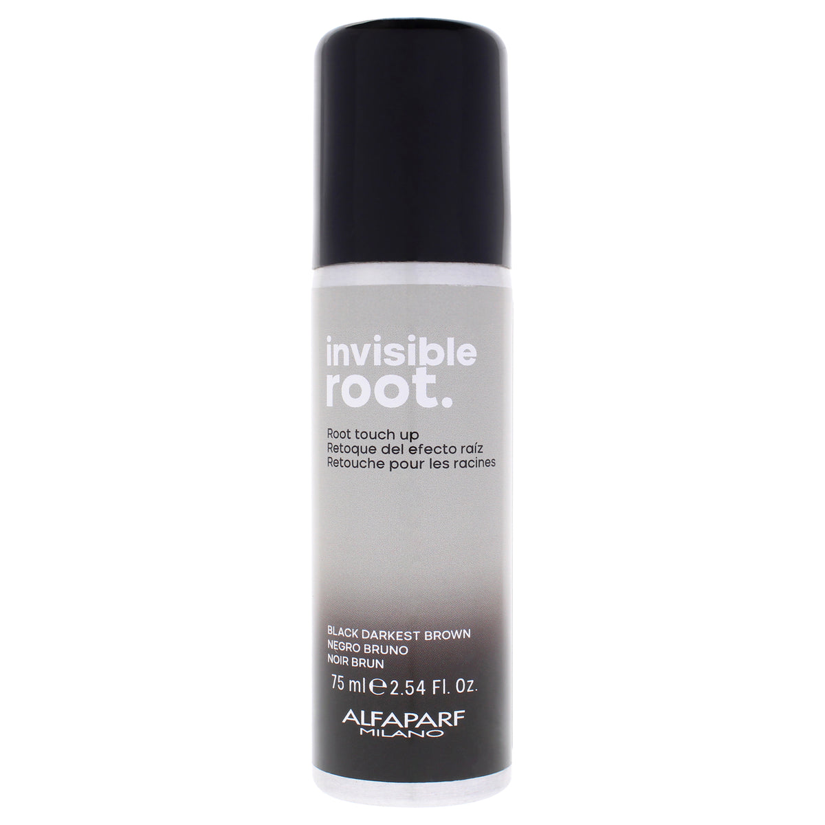 Alfaparf Milano Invisible Root Touch Up Spray - Black Darkest Brown Unisex Hair Mascaras & Root Touch Ups 2.54 OZ | 75 ML