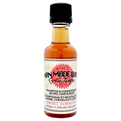 18.21 Man Made 3-In-1 Man Made Wash - Sweet Tobacco Men's 3-in-1 Shampoo, Conditioner & Body Wash 1.7 OZ | 50 ML