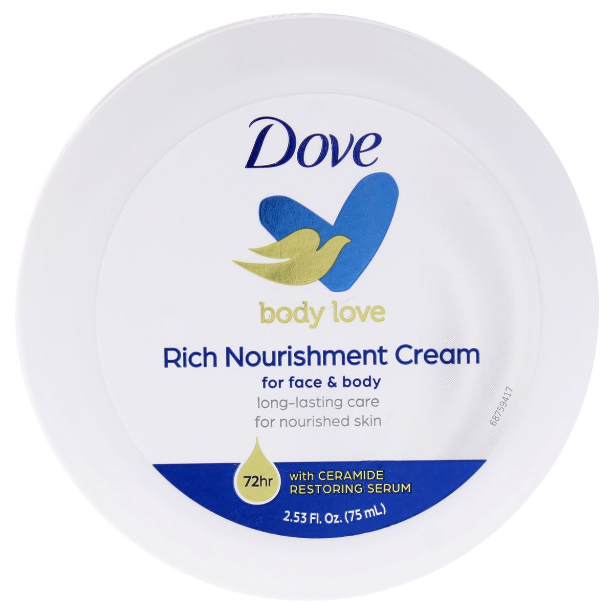 Dove Rich Nourishment Cream Unisex Face Creams & Moisturizers 2.53 OZ | 75 ML