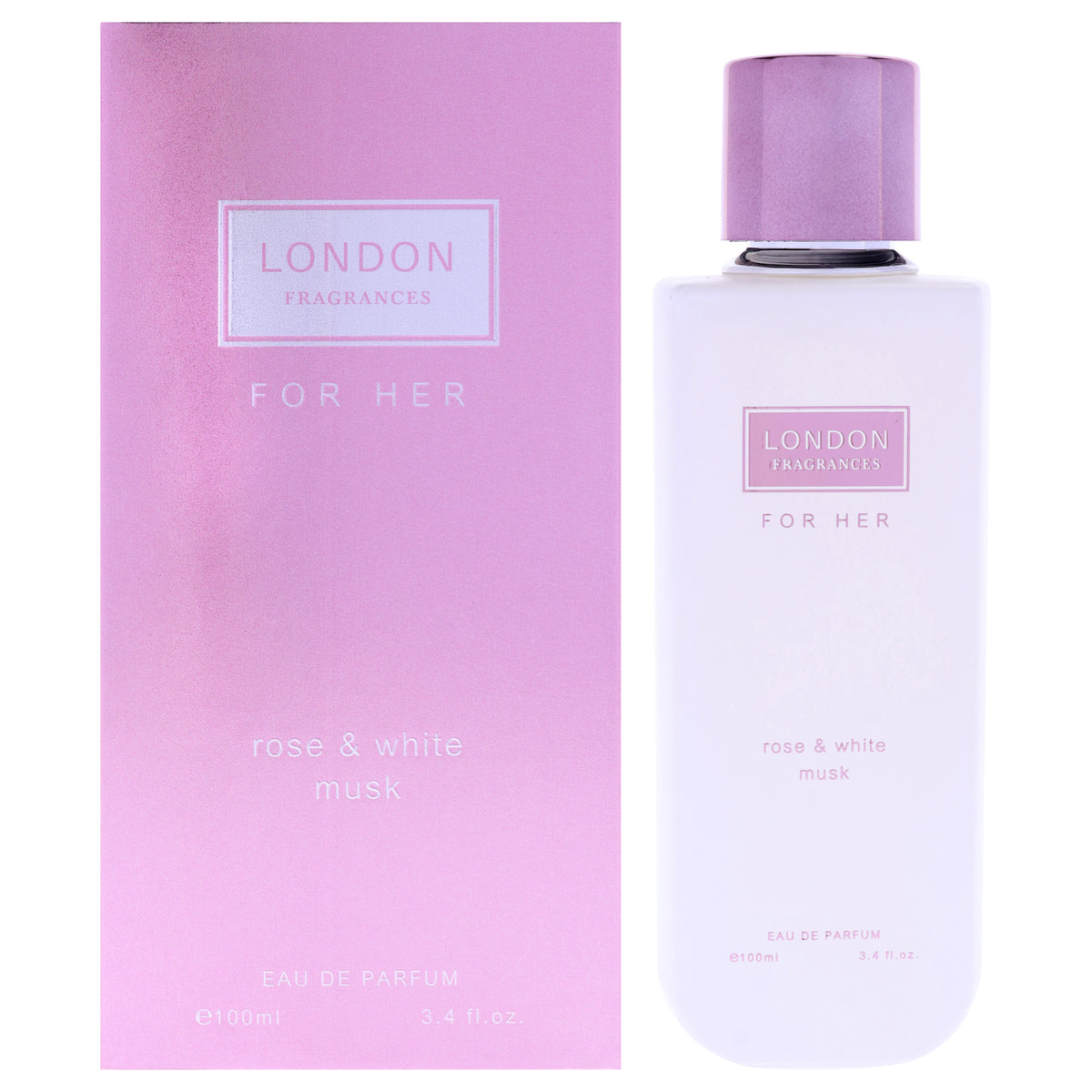 Fine Perfumery London Fragrances Rose and White Musk Women's Eau de Parfum 3.4 OZ | 100 ML