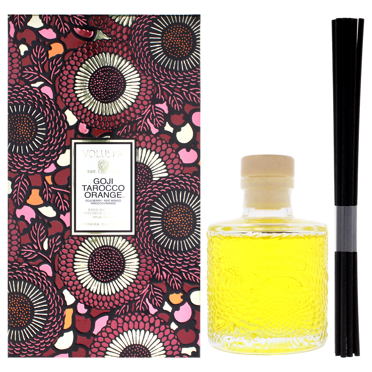 Voluspa Japonica Collection Goji Tarocco Orange Unisex Home Diffuser 3.4 FL OZ | 100 ML