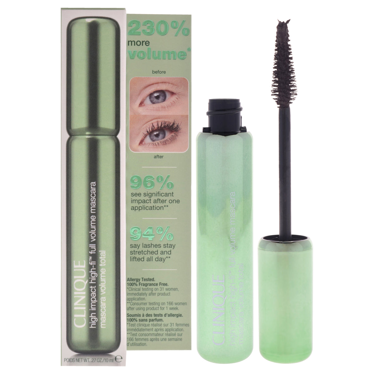 Clinique High Impact High-Fi Full Volume Mascara 02 Intense Black Women's Mascara 0.27 FL OZ | 8 ML