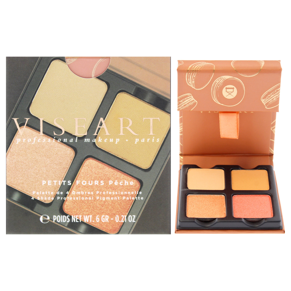 Viseart Paris Petits Fours Eyeshadow Palette Peach Women's Eye Shadow 0.21 OZ | 6 G