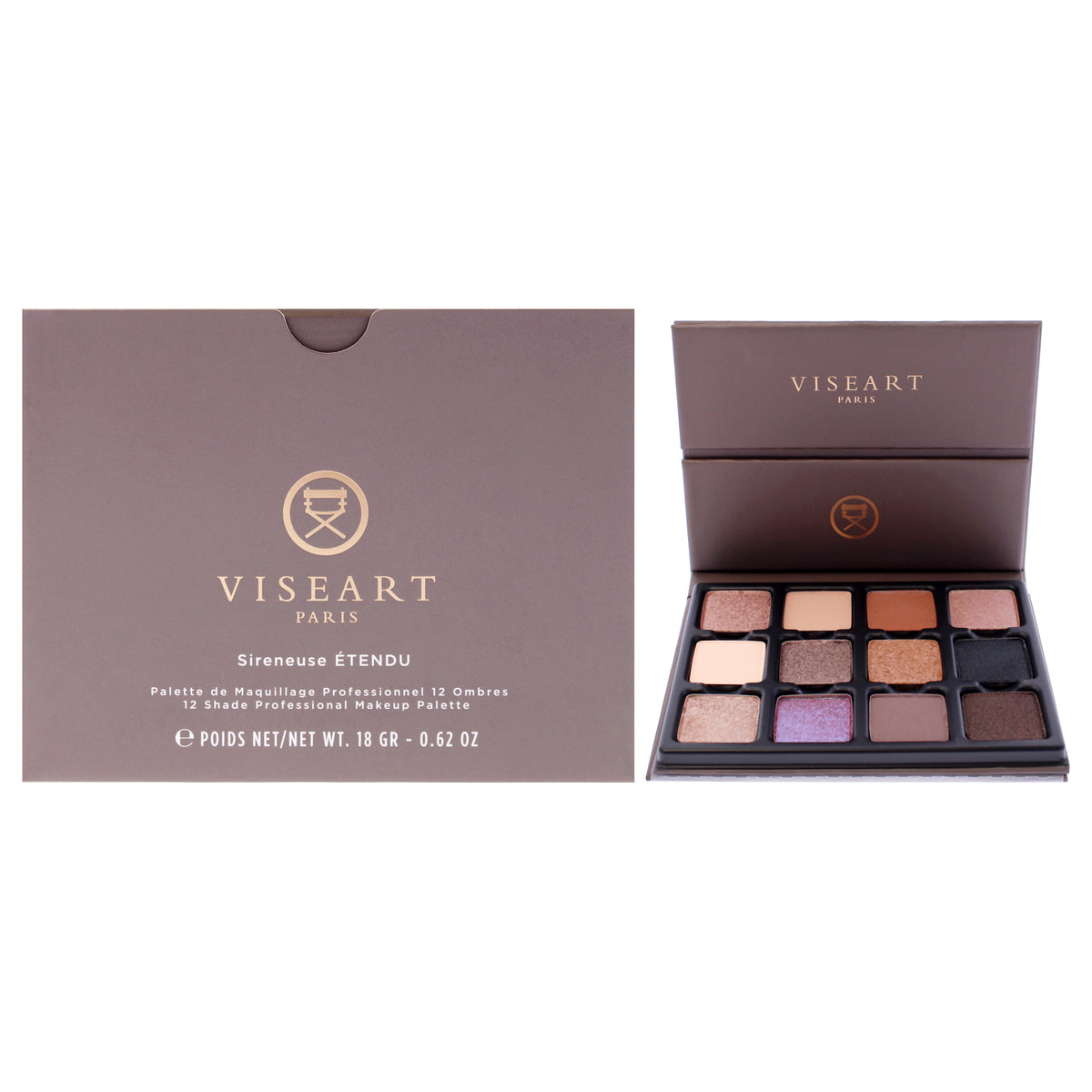 Viseart Paris Visepro 12 Shade Eyeshadow Palette - Sireneuse Women's Eye Shadow 0.62 OZ | 18 ML