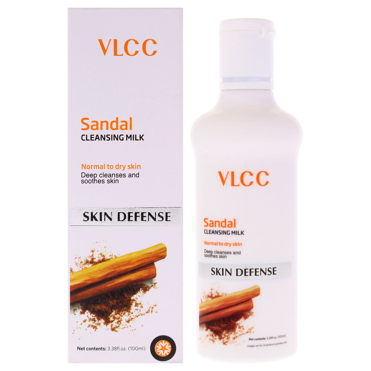 VLCC Skin Defense Cleansing Milk - Sandal Women's Face Cleansers 3.38 FL OZ | 100 ML