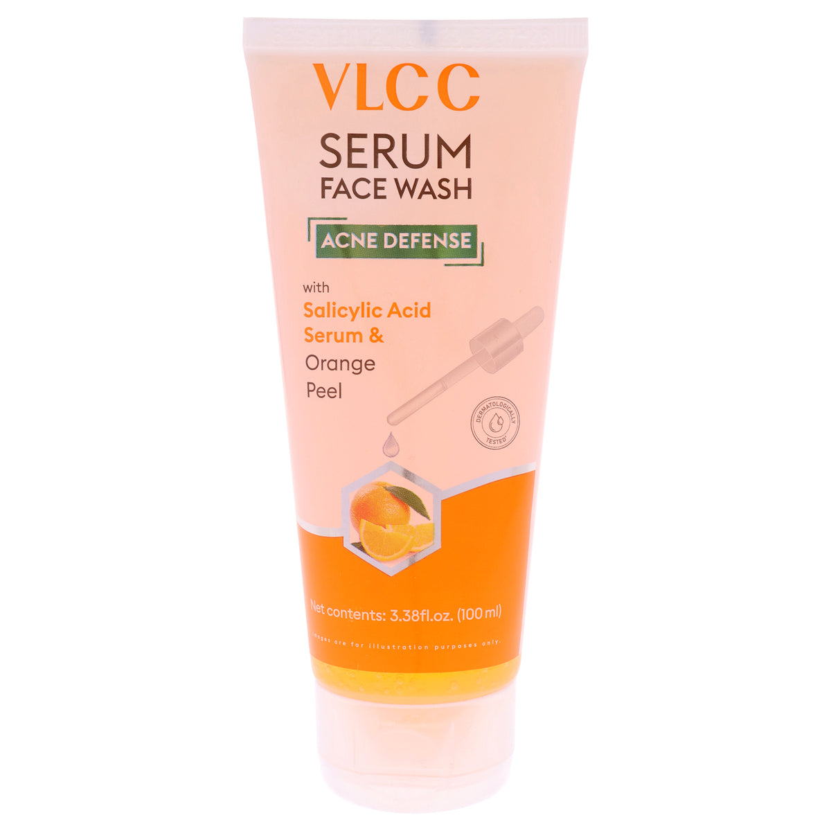 VLCC Acne Defense Serum Face Wash - Orange Peel Unisex Face Cleansers 3.38 FL OZ | 100 ML