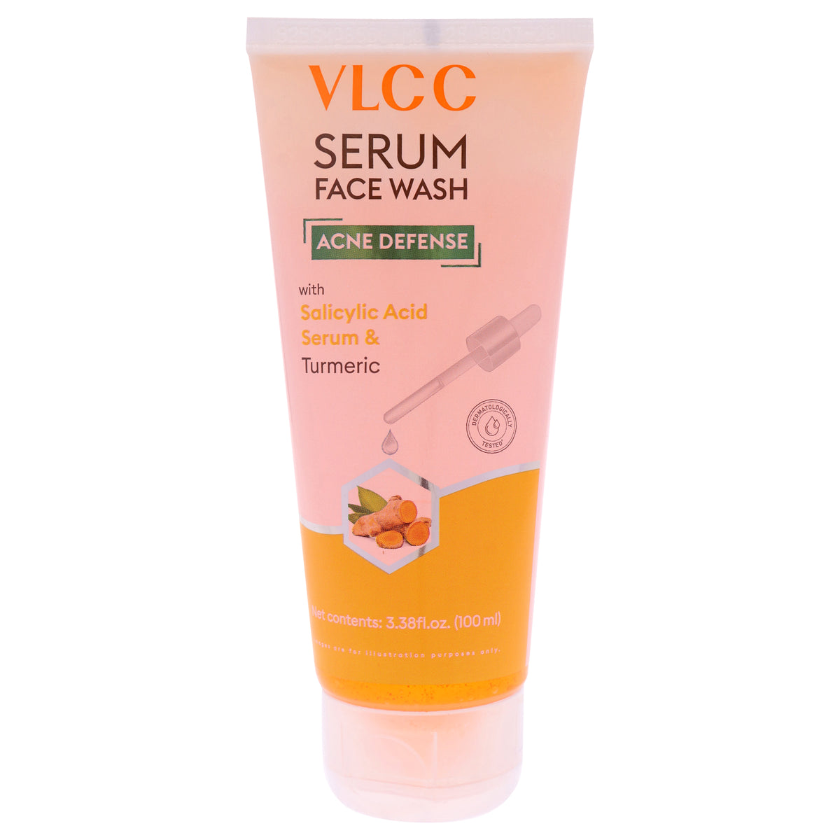 VLCC Acne Defense Serum Face Wash - Turmeric Unisex Face Cleansers 3.38 FL OZ | 100 ML