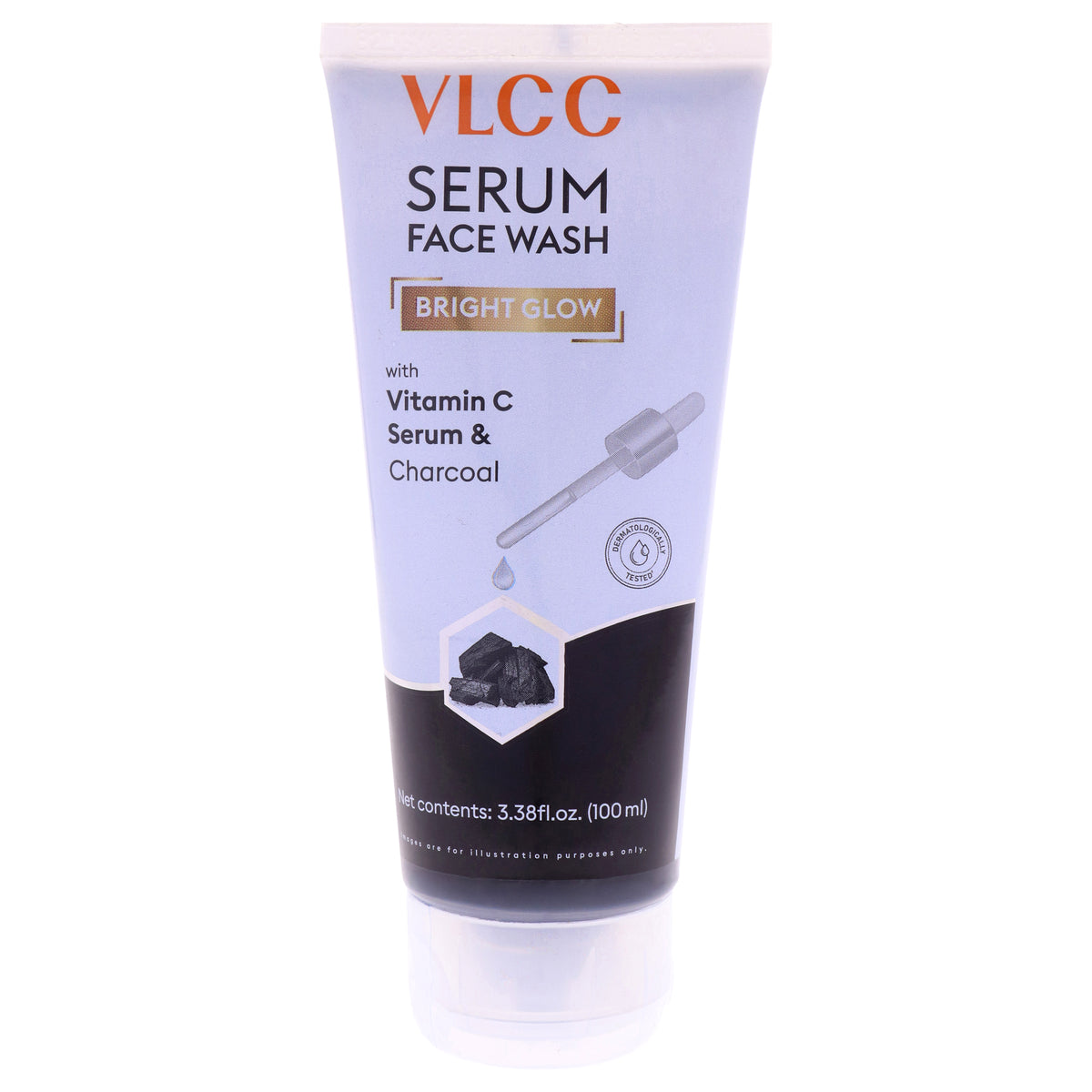 VLCC Bright Glow Serum Face Wash - Charcoal Unisex Face Cleansers 3.38 FL OZ | 100 ML