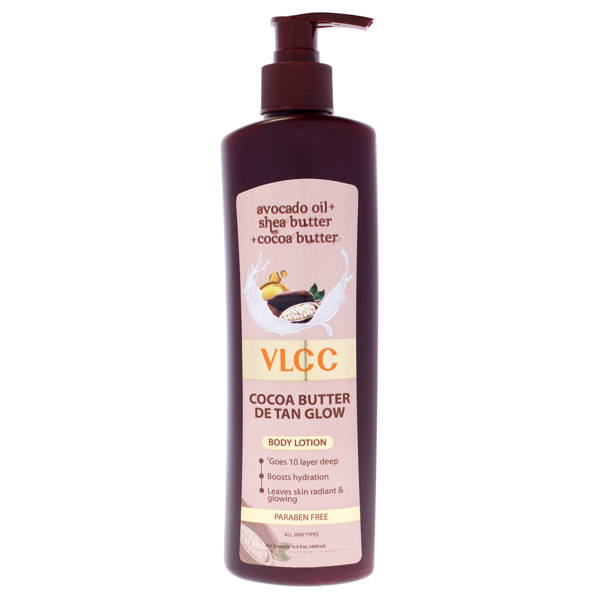 VLCC Cocoa Butter De Tan Glow Body Lotion Unisex Body Lotions 13.5 OZ | 400 ML