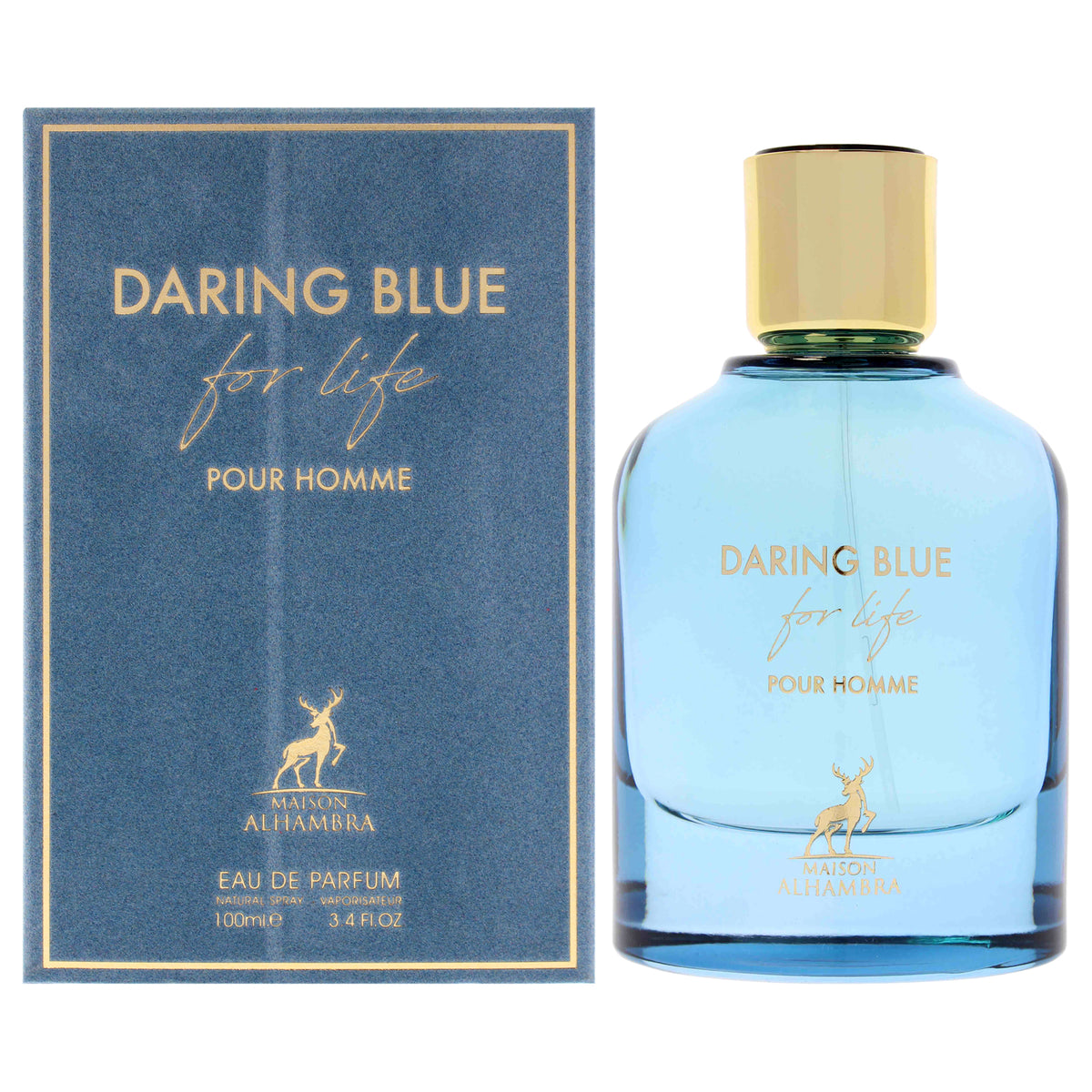 Maison Alhambra Daring Blue For Life Men's Eau de Parfum 3.4 FL OZ | 100 ML