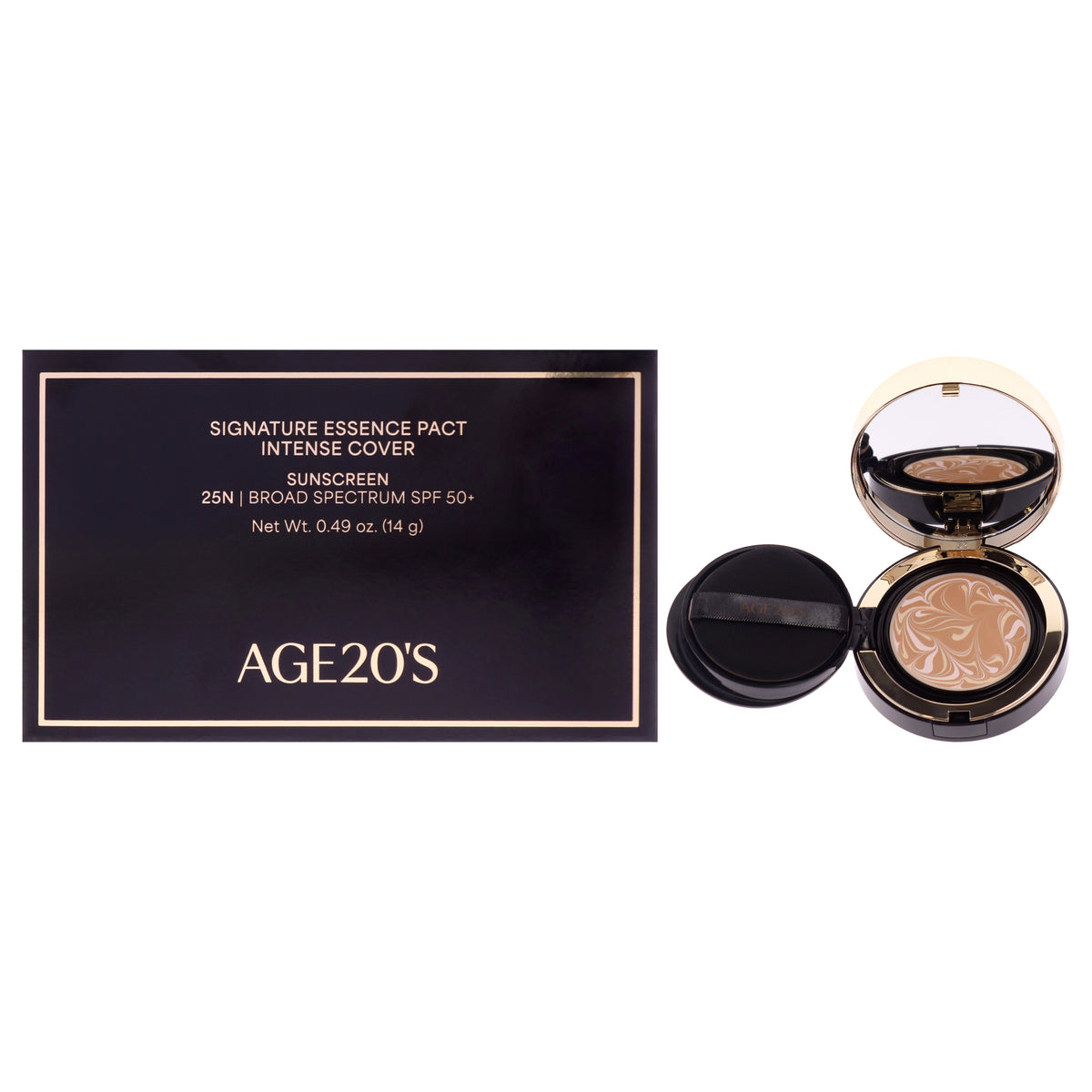 Age20s Signature Essence Pact Intense Cover SPF 50 Plus - 25N Sand Women's Foundation 0.49 FL OZ | 14 ML