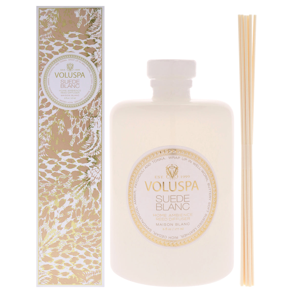 Voluspa Maison Blanc Collection - Suede Blanc Unisex Home Diffuser 6 FL OZ | 177 ML
