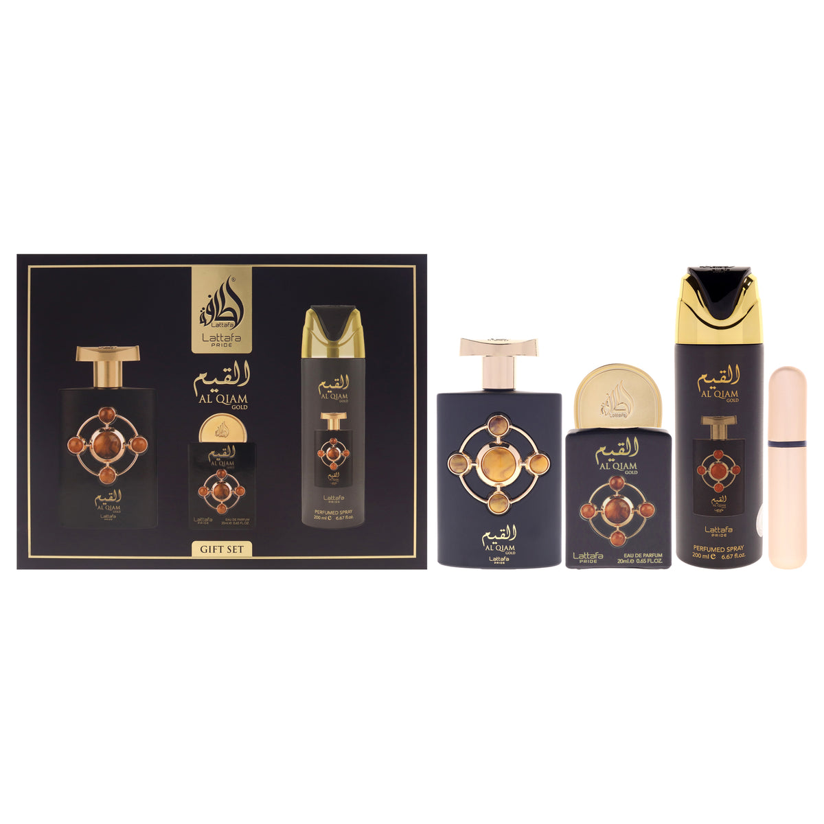 Lattafa Pride Al Qiam Gold Women's Eau De Parfum Personal Fragrance Sets 3.4 FL OZ | 100 ML