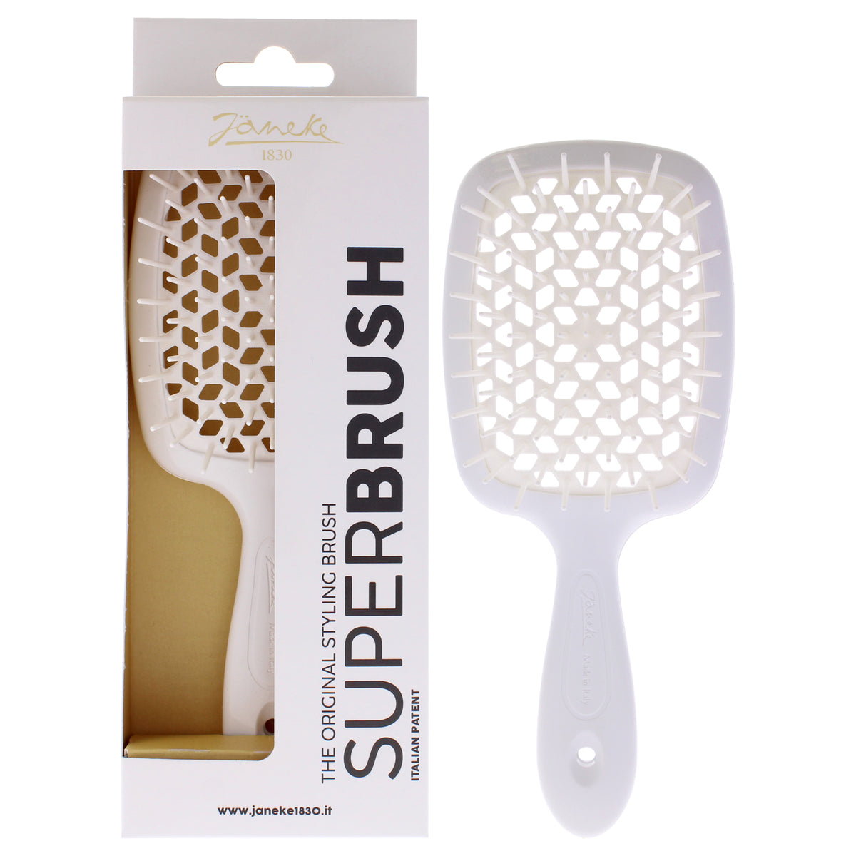 Janeke Superbrush White Unisex Hair Brushes