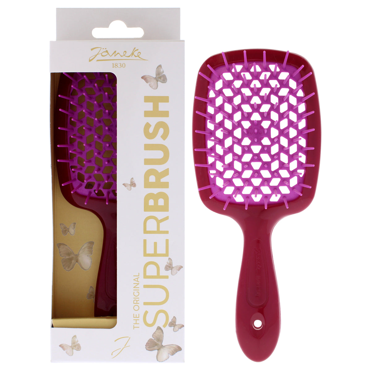 Janeke Superbrush Burgundy Unisex Hair Brushes