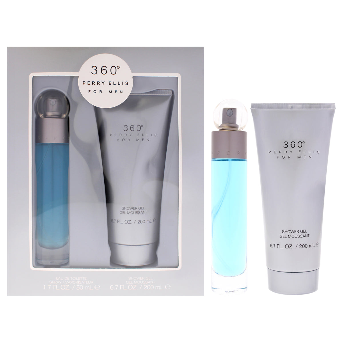 Perry Ellis 360 Men's Eau De Toilette 2 Pc Gift Set Personal Fragrance Sets 1.7 FL OZ | 50 ML