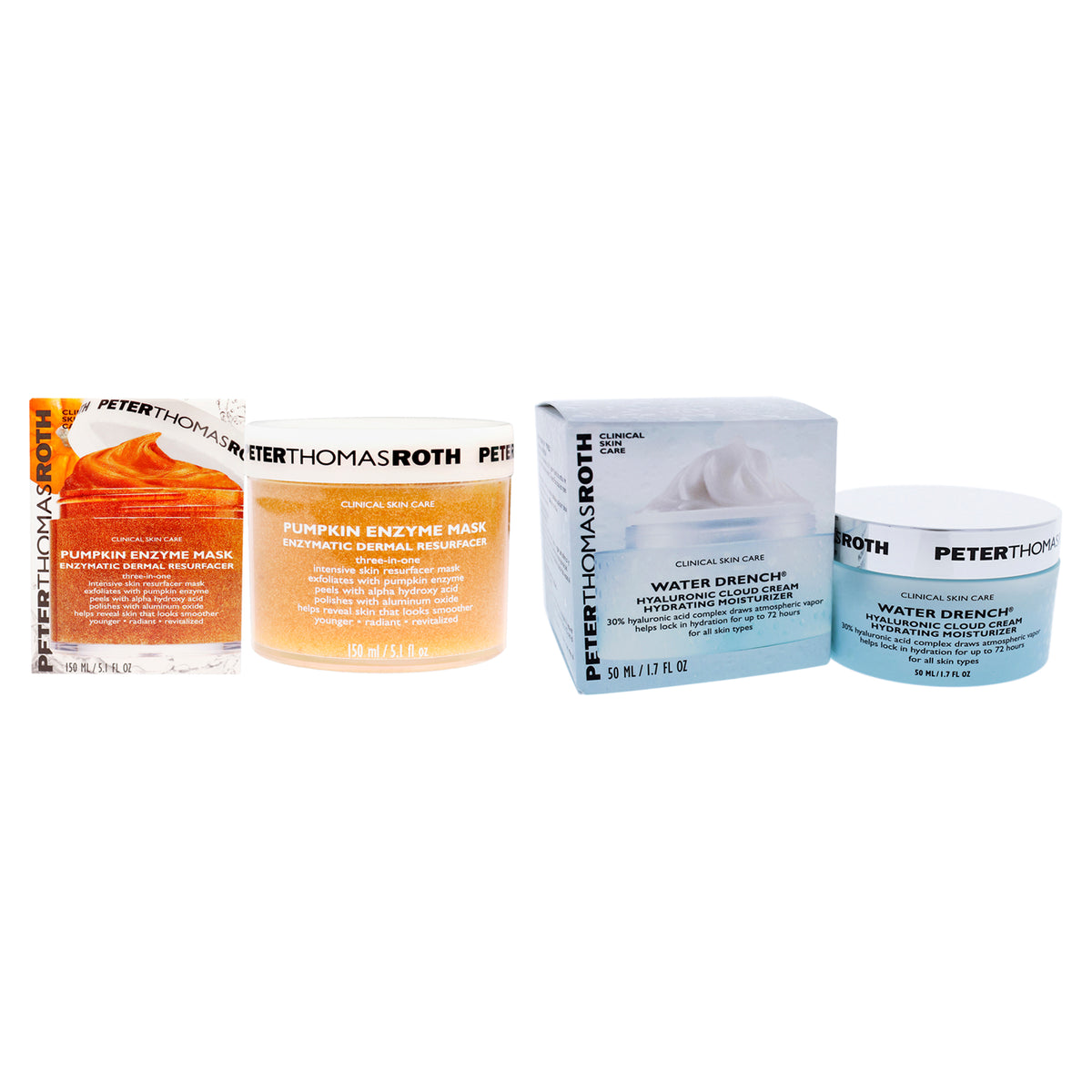 Peter Thomas Roth Pumpkin Enzyme Mask and Water Drench Hyaluronic Cloud Cream Unisex Face Care Sets & Kits 5.1 FL OZ | 150 ML