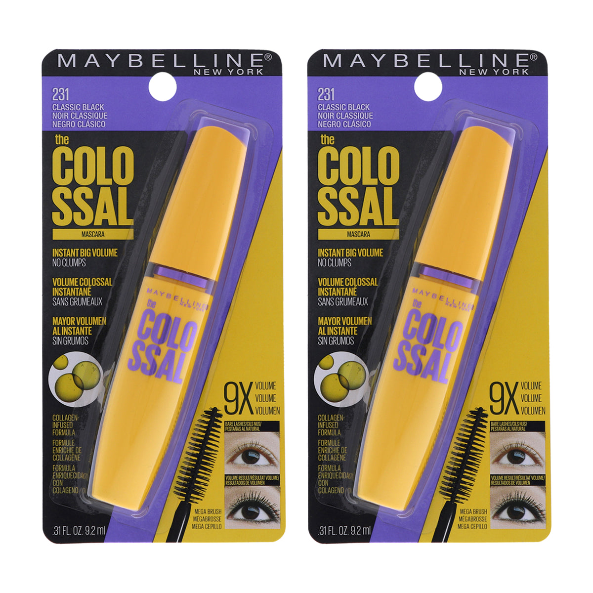 Maybelline The Colossal Volum Express Mascara 231 Classic Black Women's Makeup Sets 0.31 FL OZ | 9.2 ML