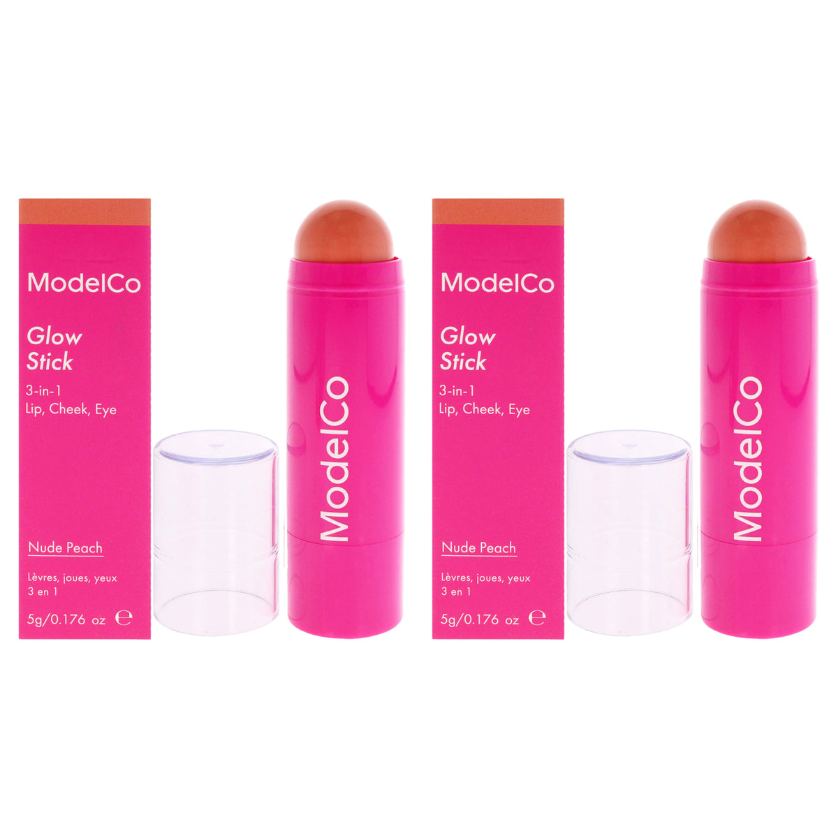 ModelCo Glow Stick 3-In-1 Nude Peach Women's Makeup Sets 0.176 OZ | 5 G